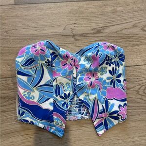 Princess Polly Blue and Pink Floral Top